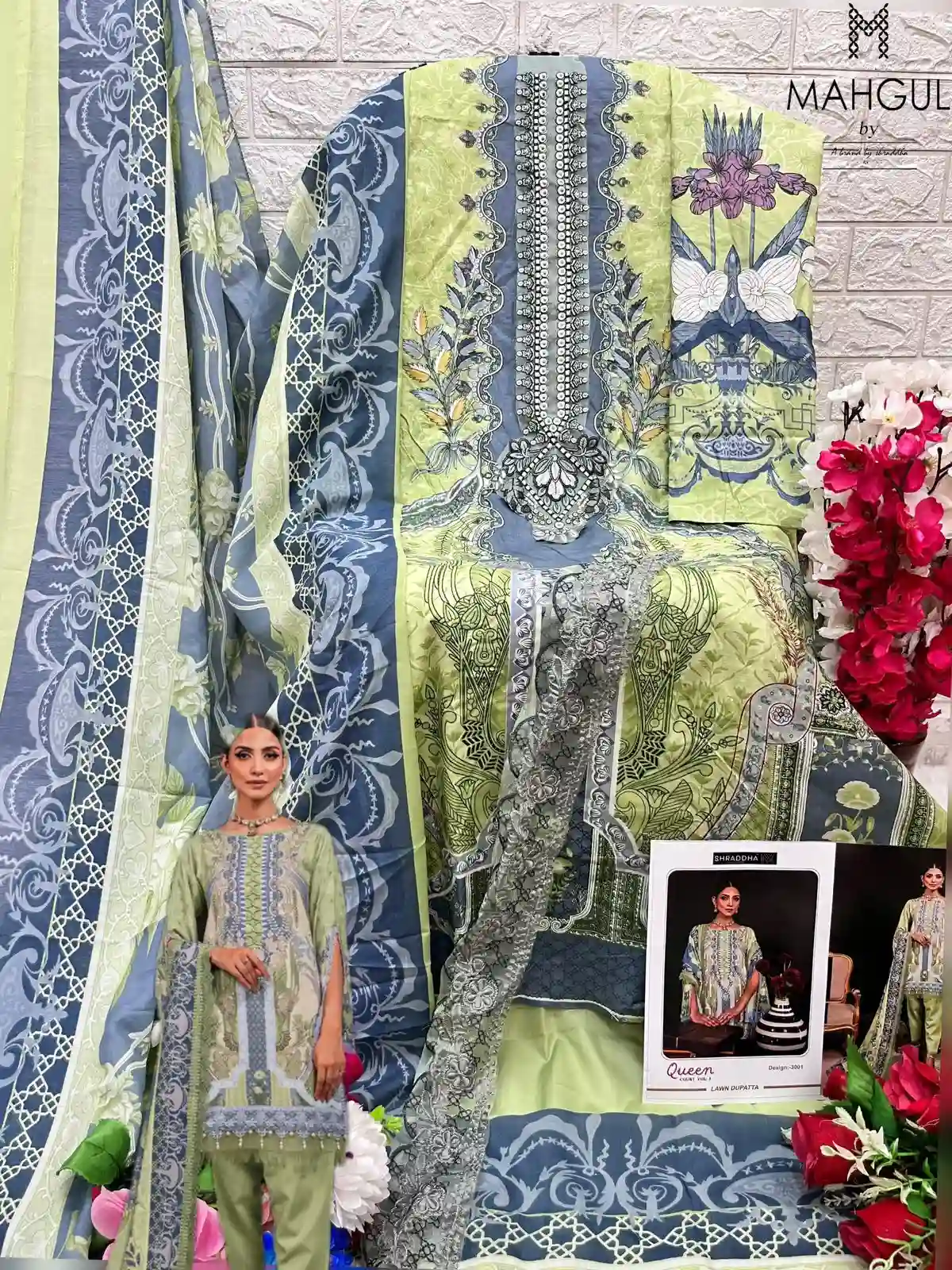 Sharaddha Nx Queen Qourt Vol 3 Lawn Cotton Printed Wholesale Pakistani Salwar Suit Catalog — Wholesale Salwar Suits, MPA wholesale from Surat - Gallery Image 3